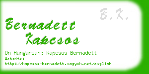 bernadett kapcsos business card